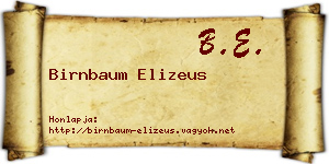 Birnbaum Elizeus névjegykártya